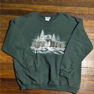 Vintage 90s Northern Reflections Winter Sweatshirt Adult Sz XL Cottagecore
